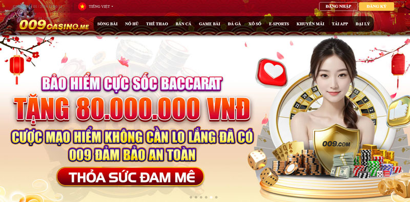 Truy cập trang chủ chính thức của 009 Casino